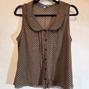 Julies Closet Brown Polka-dot Tank Top